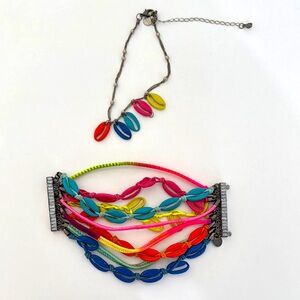 Colorful Shell Bracelet and Necklace Set